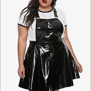 Hot Topic Faux Leather Skirt Overall Size XL
